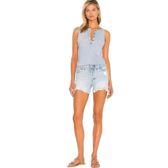 NWT Free People We The Free Makai Cut Off Jean Shorts in Playa Paraiso S…