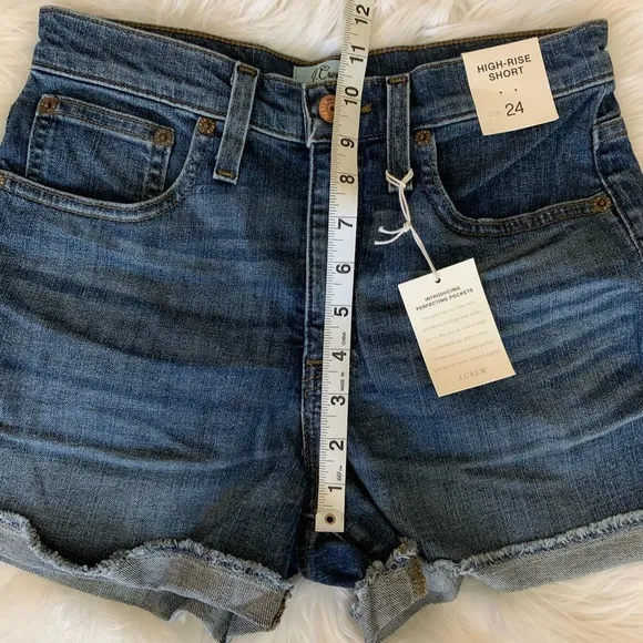NWT J Crew High Rise Denim Shorts in Brixton Wash