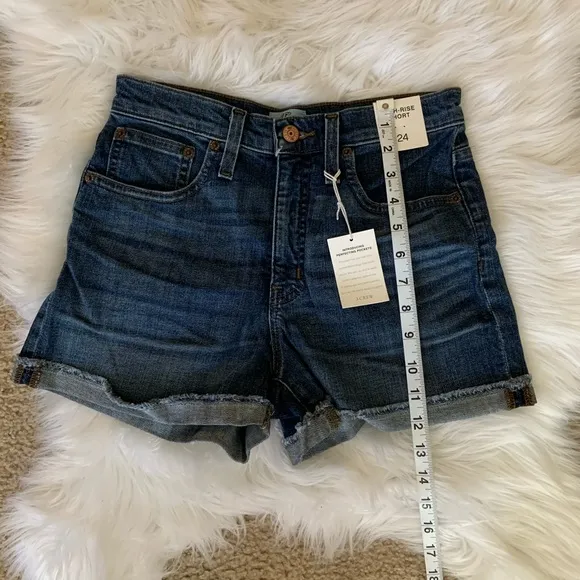 NWT J Crew High Rise Denim Shorts in Brixton Wash