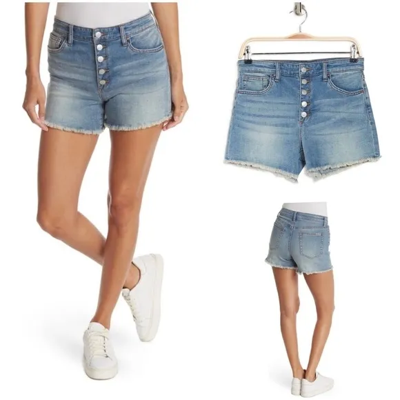 NWT JOE’S High Waist Button Fly Raw Hem Denim Shorts