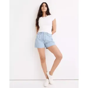 NWT madewell Pleated Denim Shorts in Erindale Wash