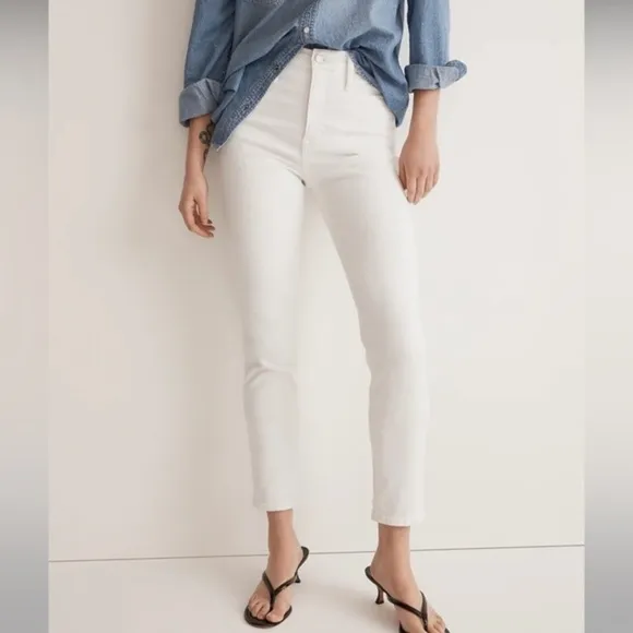 NWT Madewell Stovepipe Jeans in white size 29