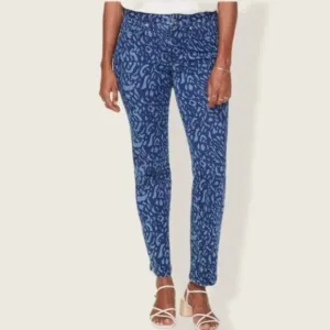 NWT NYDJ Marilyn Straight Ankle Animal Print Stretch Jeans Sz. 0