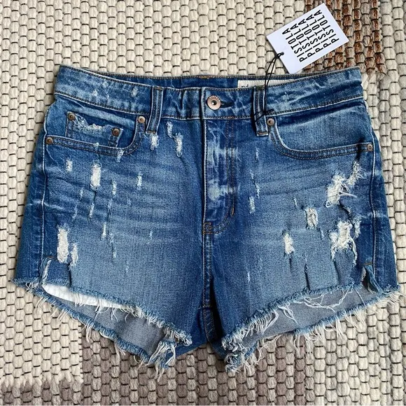 NWT Pistola Winston High Rise Cut Off Distressed Denim Shorts Size 27 NEW