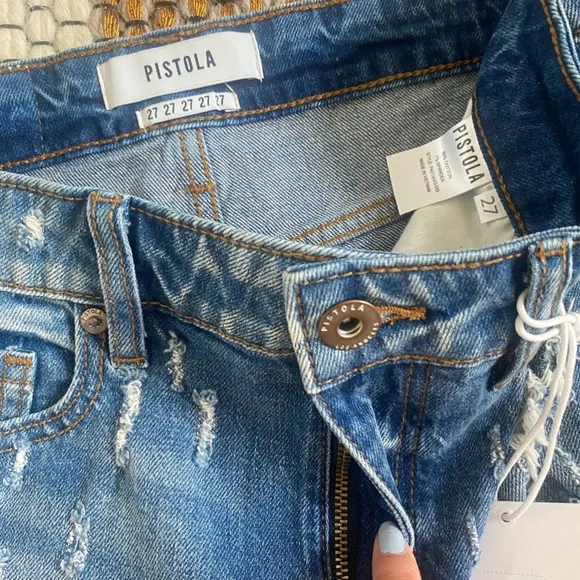 NWT Pistola Winston High Rise Cut Off Distressed Denim Shorts Size 27 NEW