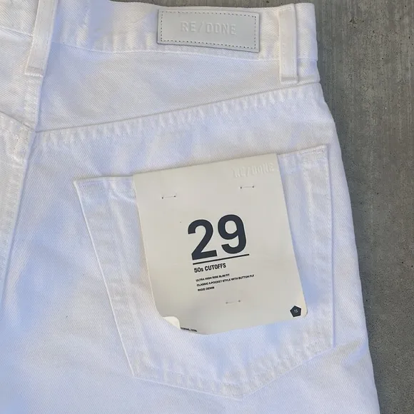 NWT Re/Done Originals 50s Cutoffs Jean Shorts in White