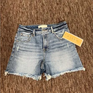 NWT Risen Los Angeles High Rise Denim shorts size Small Pit