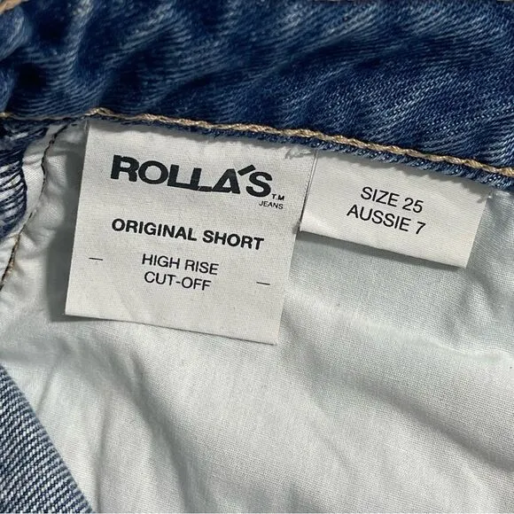 NWT ROLLA'S Original Jean Shorts High Rise Cut Off Women’s 25 Button Fly Denim