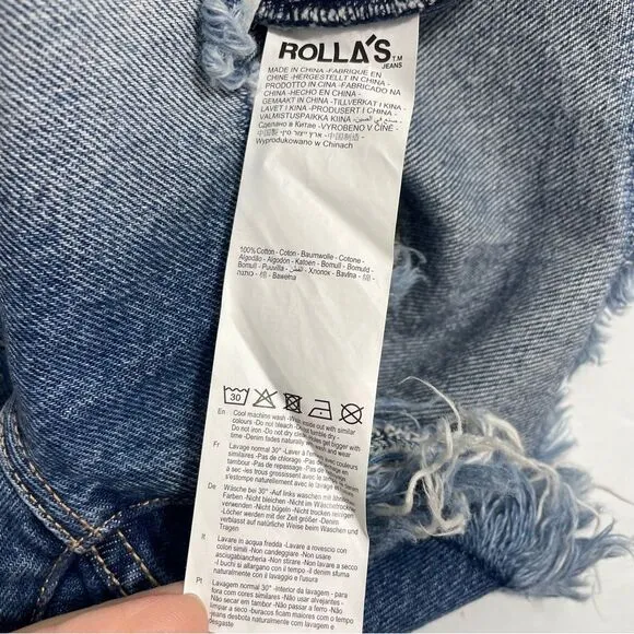 NWT ROLLA'S Original Jean Shorts High Rise Cut Off Women’s 25 Button Fly Denim