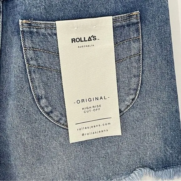 NWT ROLLA'S Original Jean Shorts High Rise Cut Off Women’s 25 Button Fly Denim