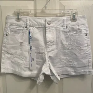 NWT Southern Tide White Denim Distressed Shorts Size 27