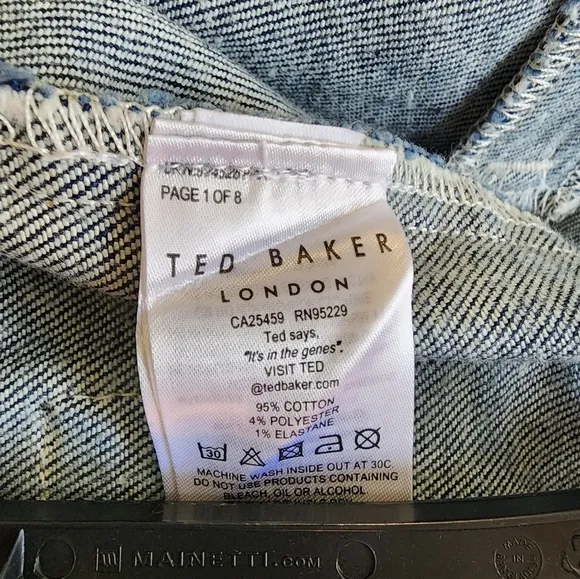 NWT Ted Baker London Bakerpatch Pocket Denim shorts size 28