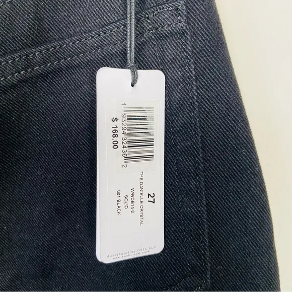 NWT WeWoreWhat The Danielle Crystal Button Fly Black Jeans