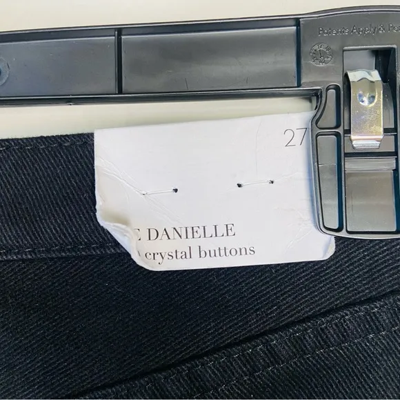 NWT WeWoreWhat The Danielle Crystal Button Fly Black Jeans