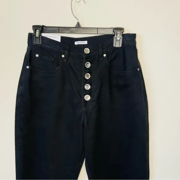 NWT WeWoreWhat The Danielle Crystal Button Fly Black Jeans