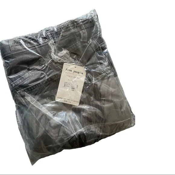 NWT Free People Romeo Rolled Cut Off Black Denim Shorts, size 25