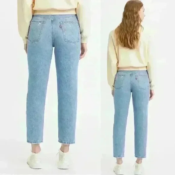 NWT Levi's 501 Crop Straight Leg Distressed Jeans - Athens Break