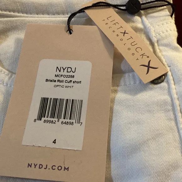 NYDJ Briella Roll Cuff Jean Long Slimming Denim Shorts Size 4