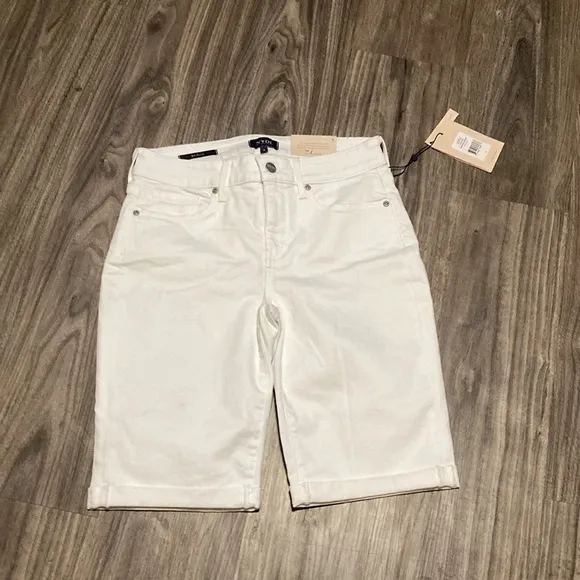 NYDJ Briella Roll Cuff Jean Long Slimming Denim Shorts Size 4