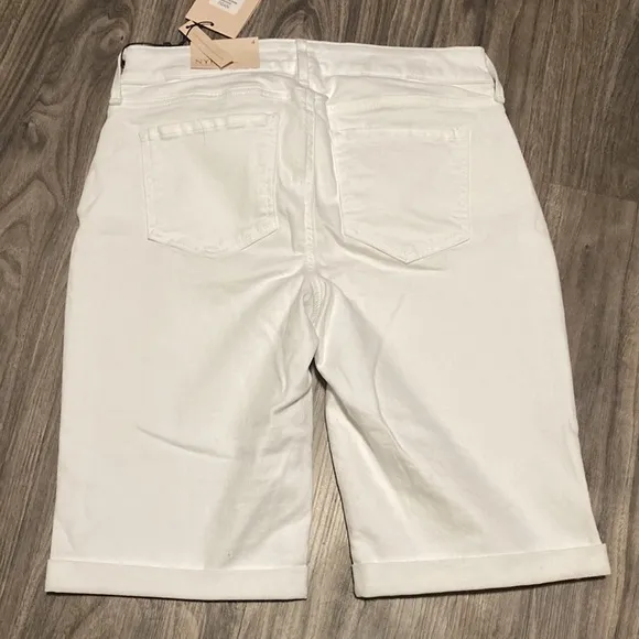 NYDJ Briella Roll Cuff Jean Long Slimming Denim Shorts Size 4