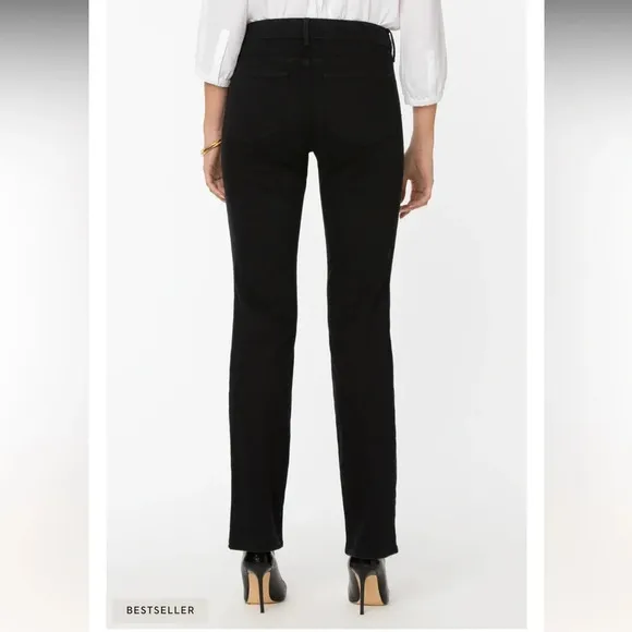 NYDJ Extremely Strechy Black Straight Leg Lift Tuck Marilyn Jeans Womens Size 4