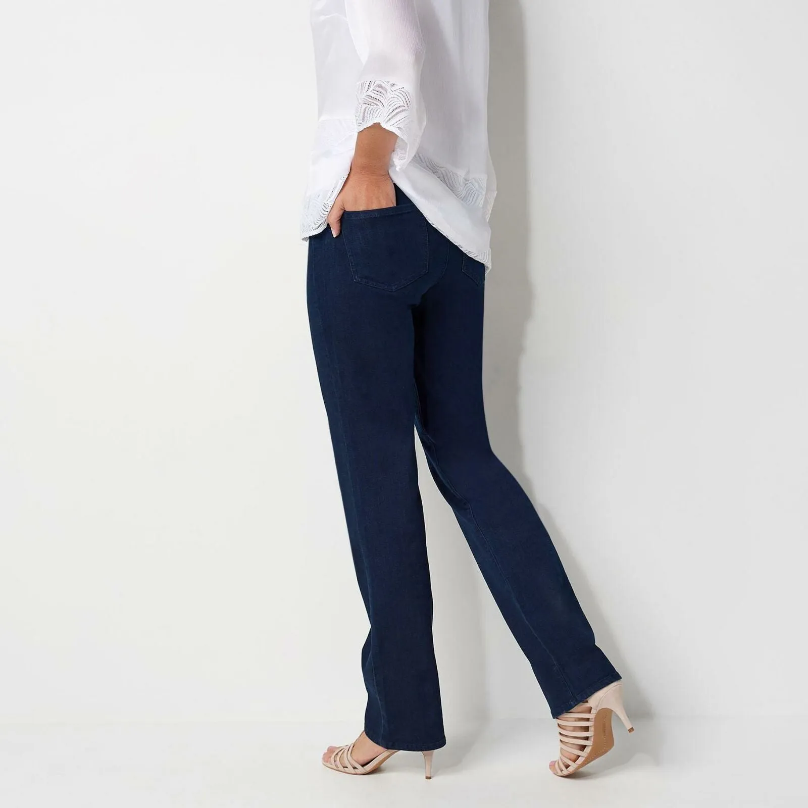 NYDJ Women's Marilyn Straight Leg Double Button Jeans