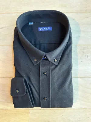 Ocho Polo Long Sleeve Black Dress Shirt (Final Sale)