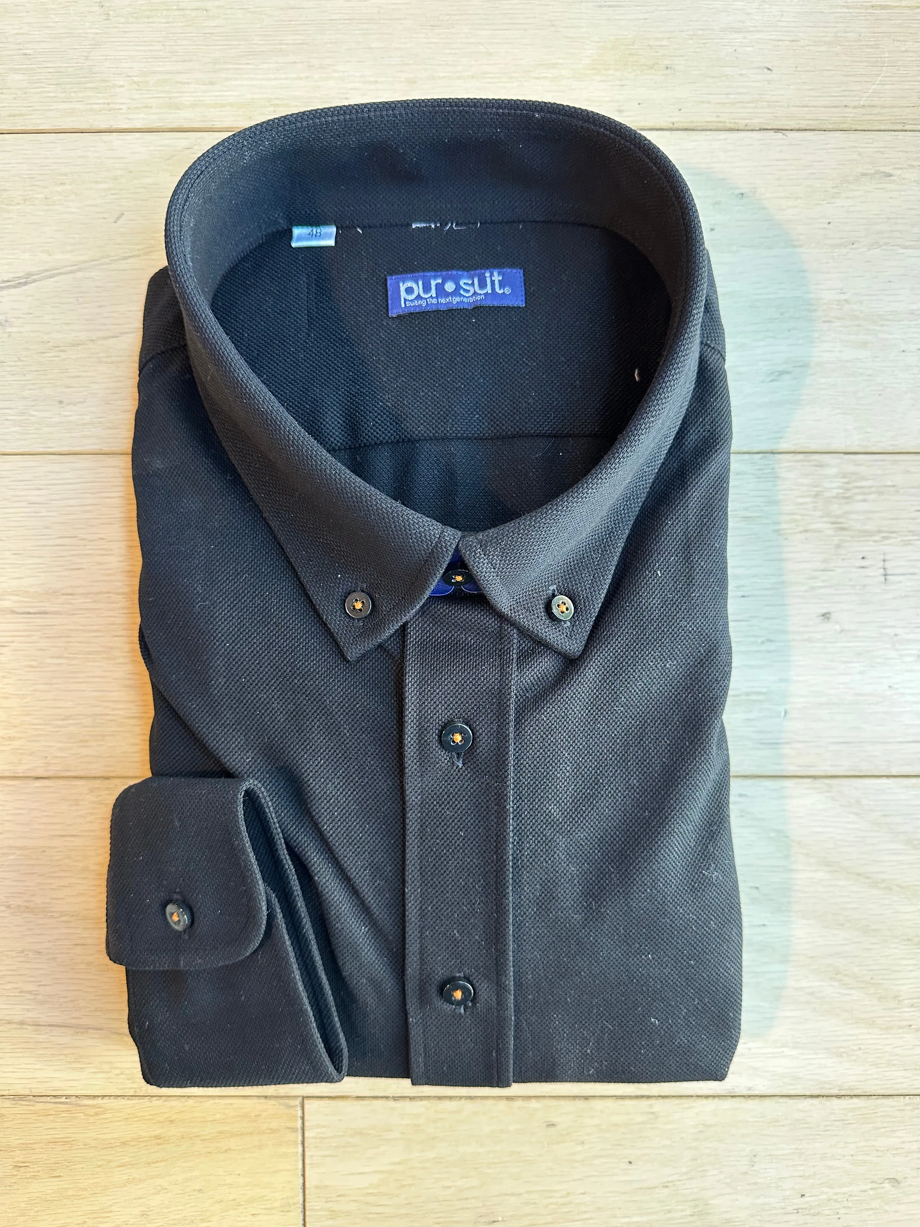 Ocho Polo Long Sleeve Black Dress Shirt (Final Sale)