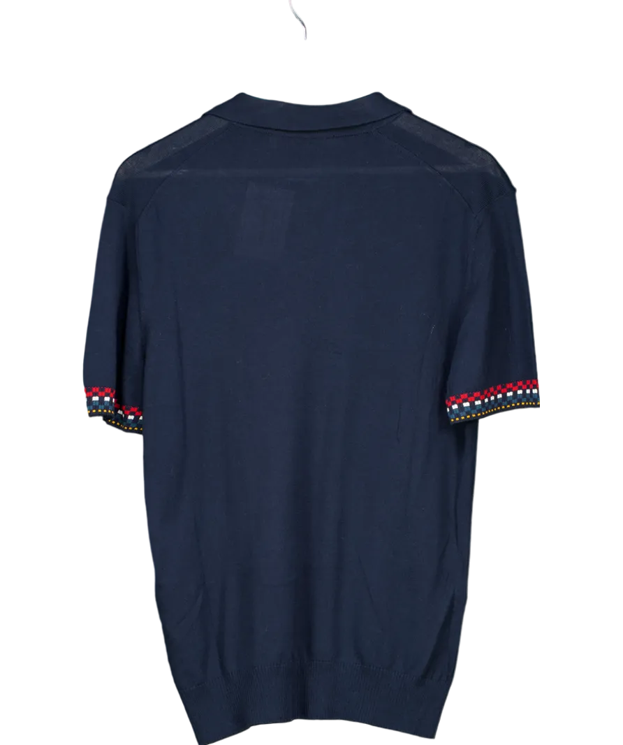 Orlebar Brown Blue Horton Polo Shirt 100% Cotton UK M
