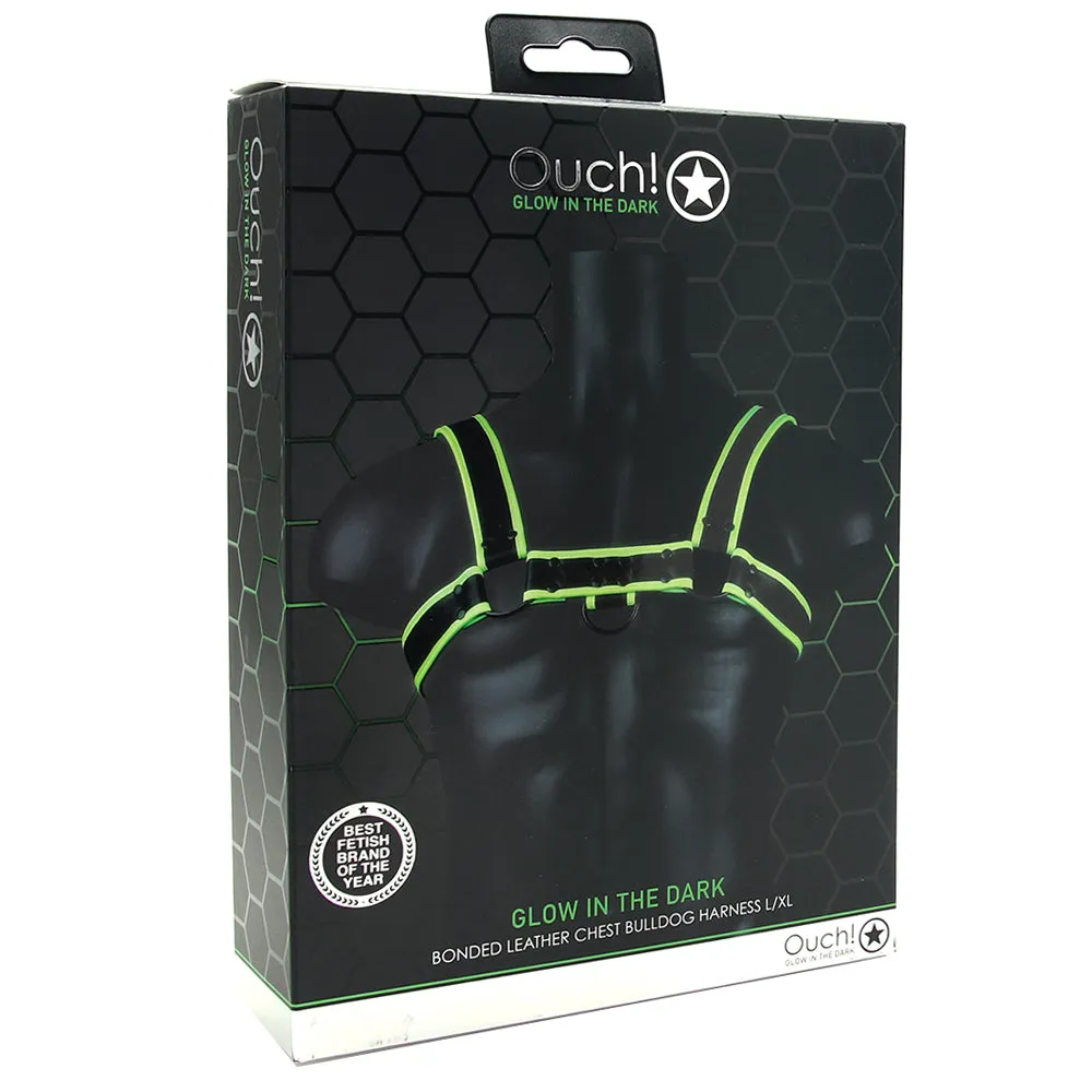Ouch! Glow In the Dark Bulldog Harness in L/XL