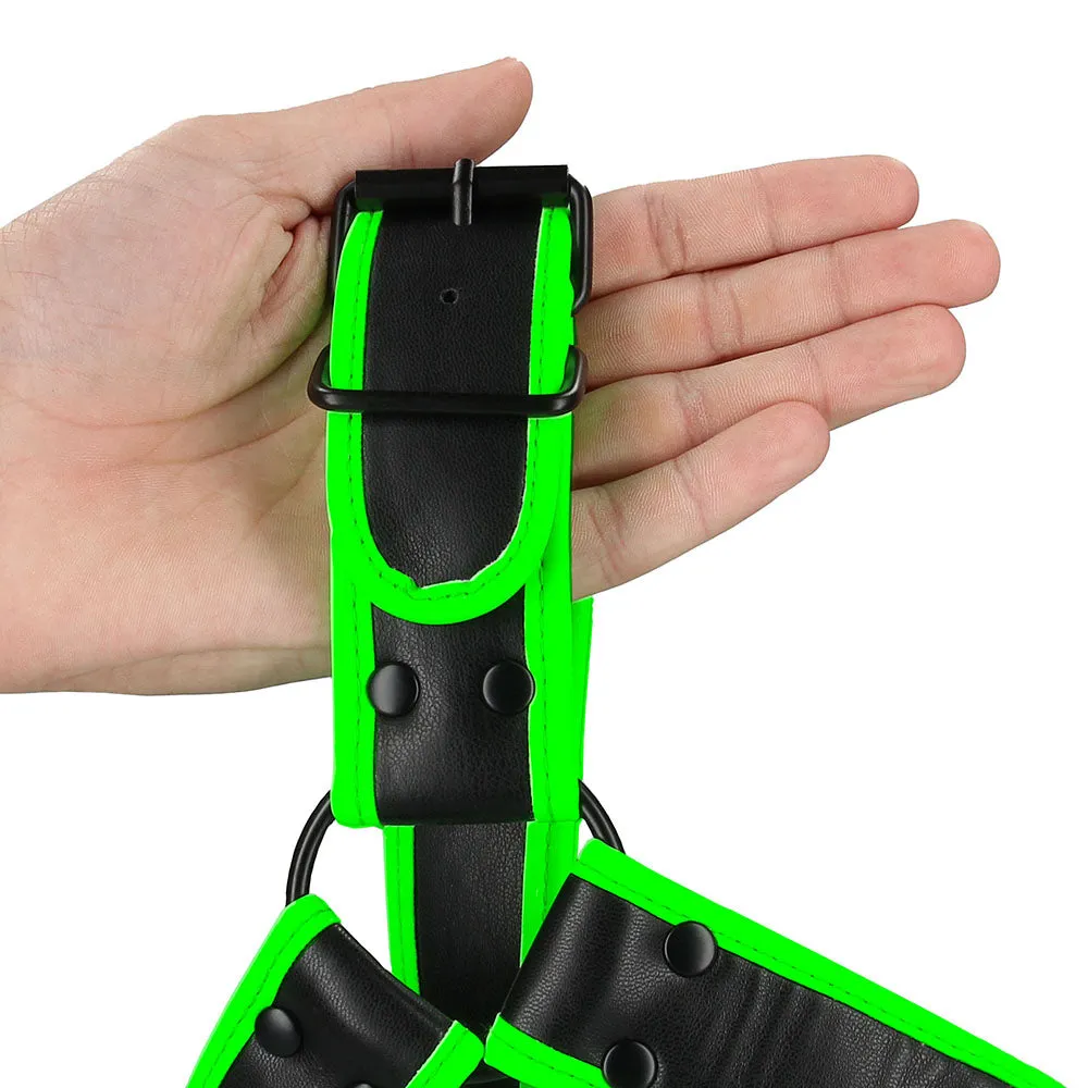 Ouch! Glow In the Dark Bulldog Harness in L/XL