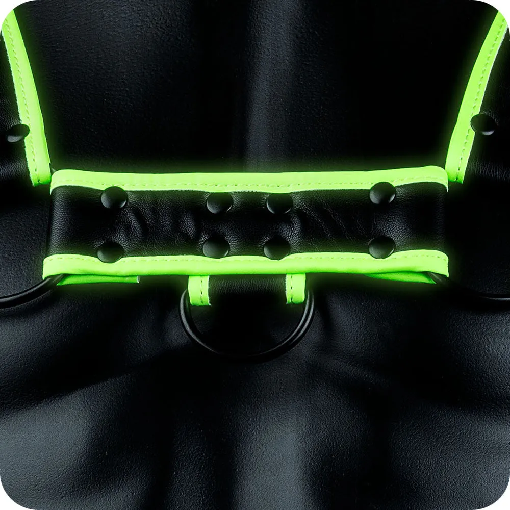 Ouch! Glow In the Dark Bulldog Harness in L/XL
