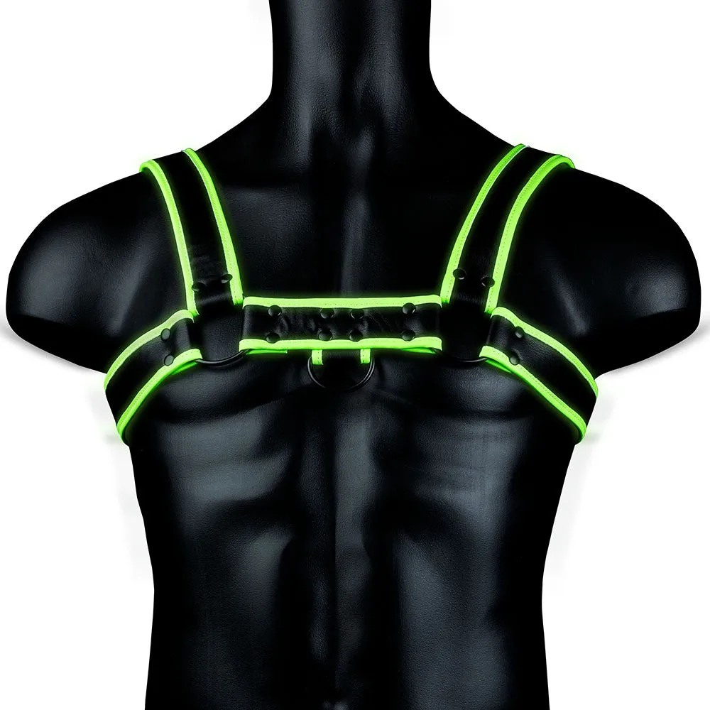 Ouch! Glow In the Dark Bulldog Harness in L/XL