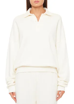 Oversized Polo Sweatshirt (Cream)