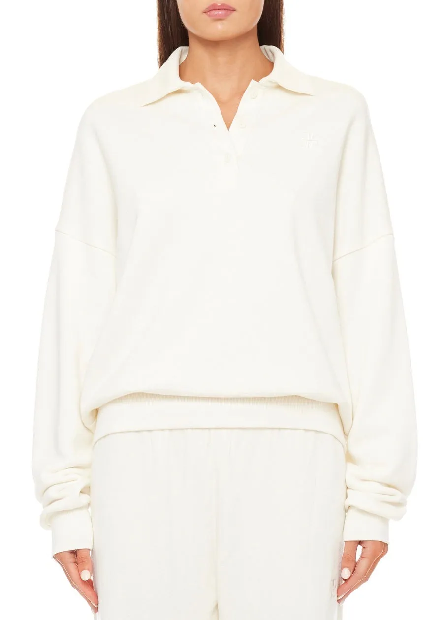 Oversized Polo Sweatshirt (Cream)