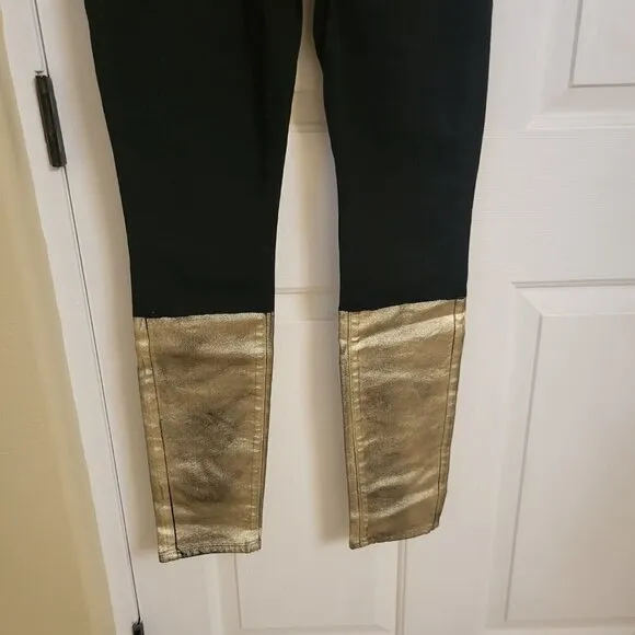 Paige Black Gold Coated Verdugo Skinny Jeans SIZE:27 NWT