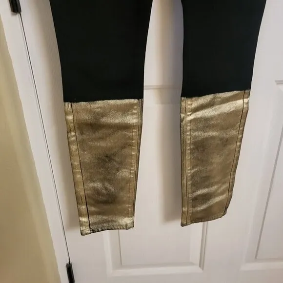 Paige Black Gold Coated Verdugo Skinny Jeans SIZE:27 NWT