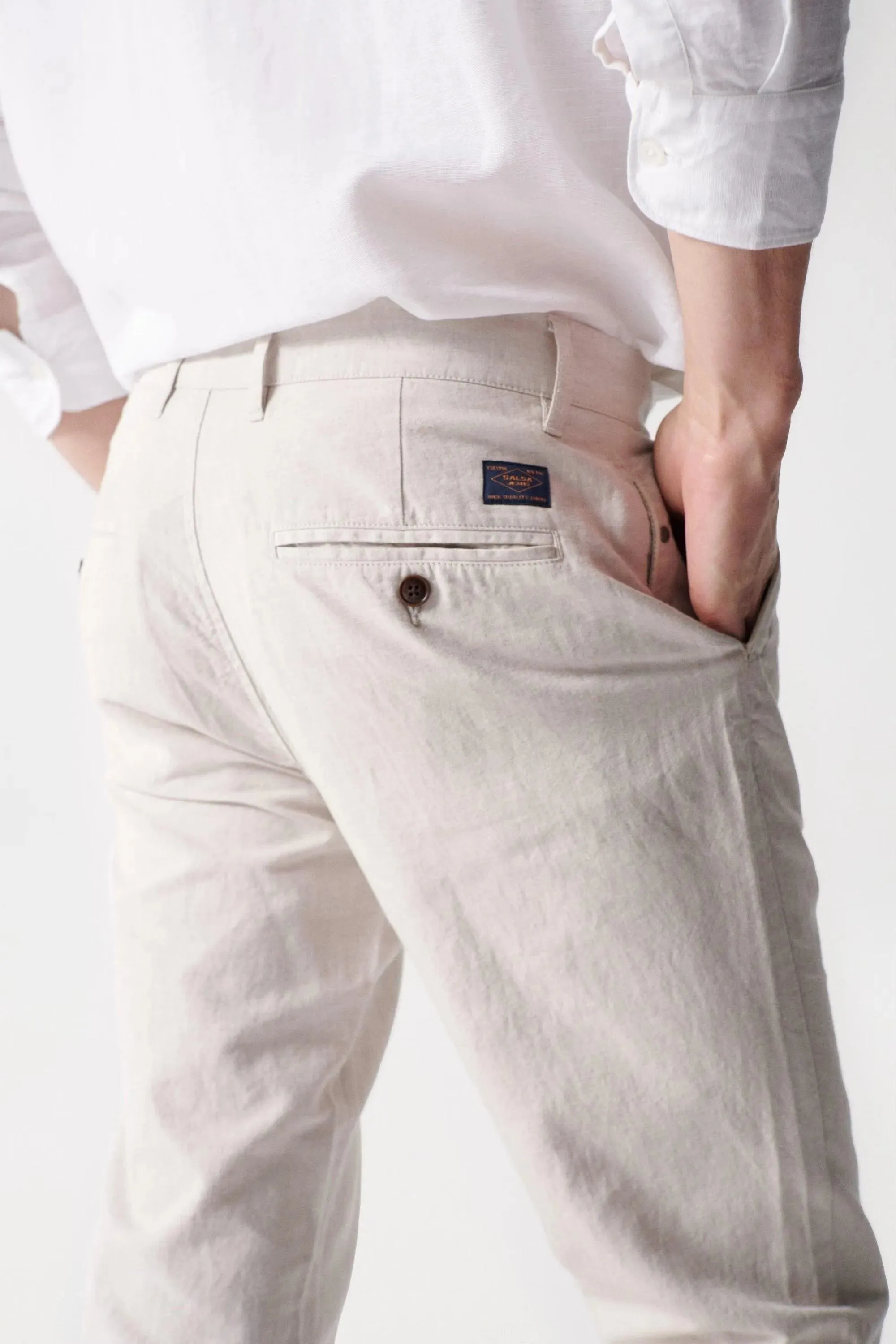 Pantalón de Hombre Salsa de Lino Corte Slim