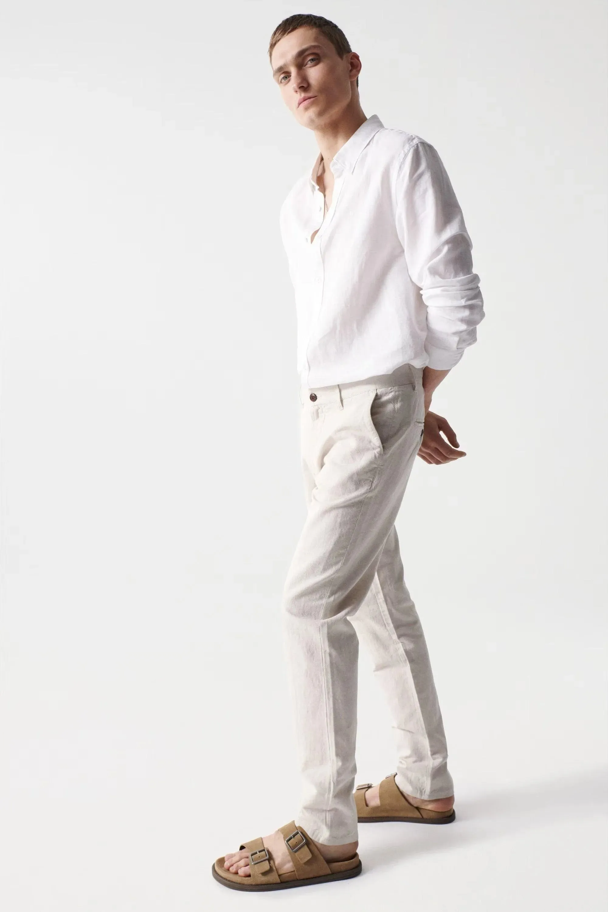 Pantalón de Hombre Salsa de Lino Corte Slim