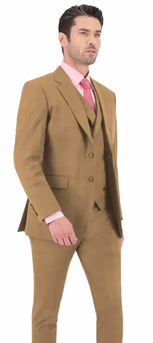 Peanut Brown Texture Plain Suit