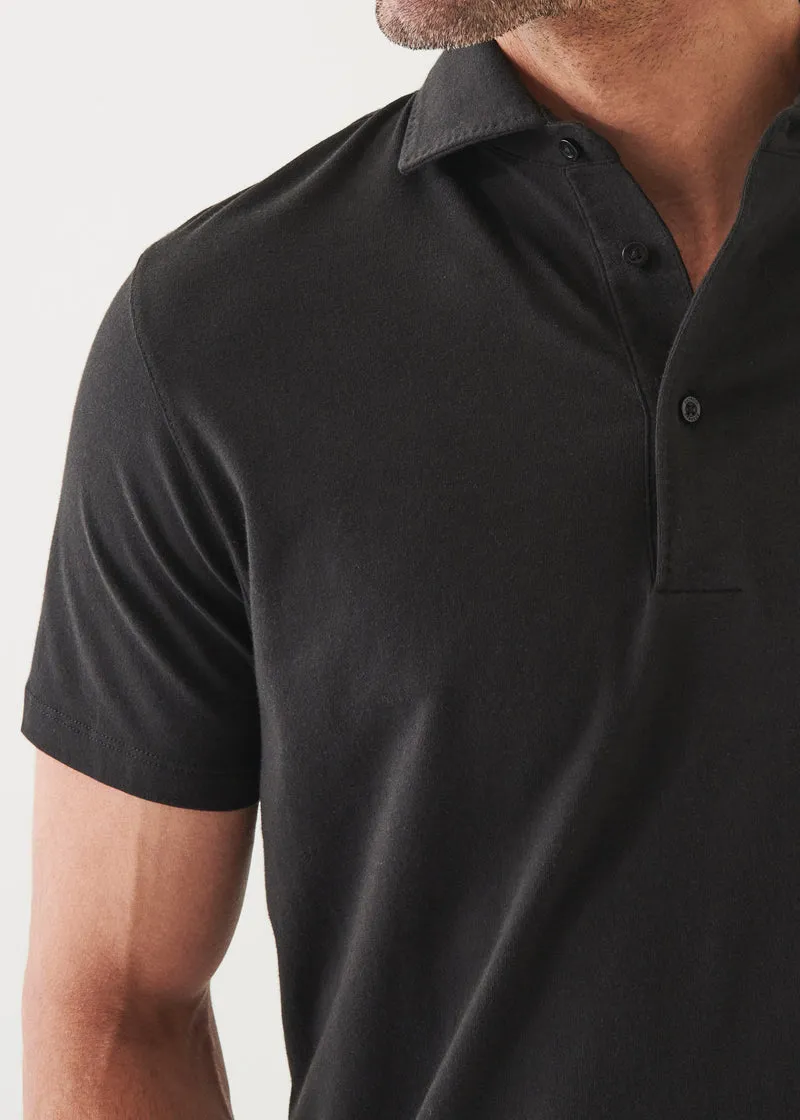 PIMA COTTON STRETCH POLO - Black