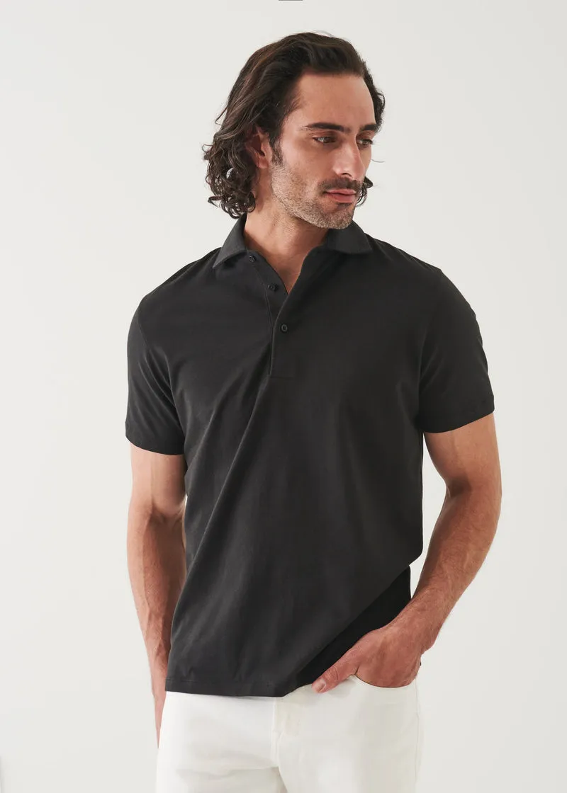 PIMA COTTON STRETCH POLO - Black