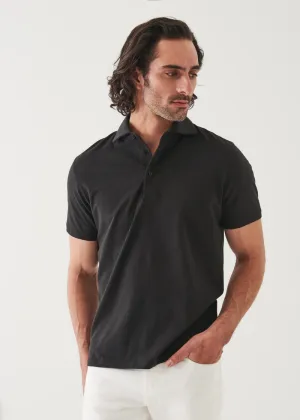 PIMA COTTON STRETCH POLO - Black