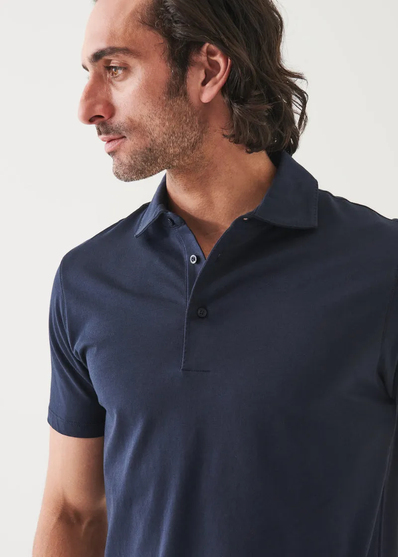 PIMA COTTON STRETCH POLO - MIDNIGHT