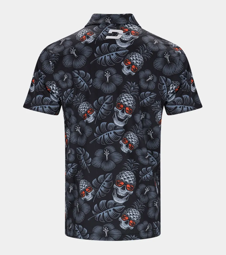 PINEAPPLE SKULLZ POLO - BLACK/ ORANGE