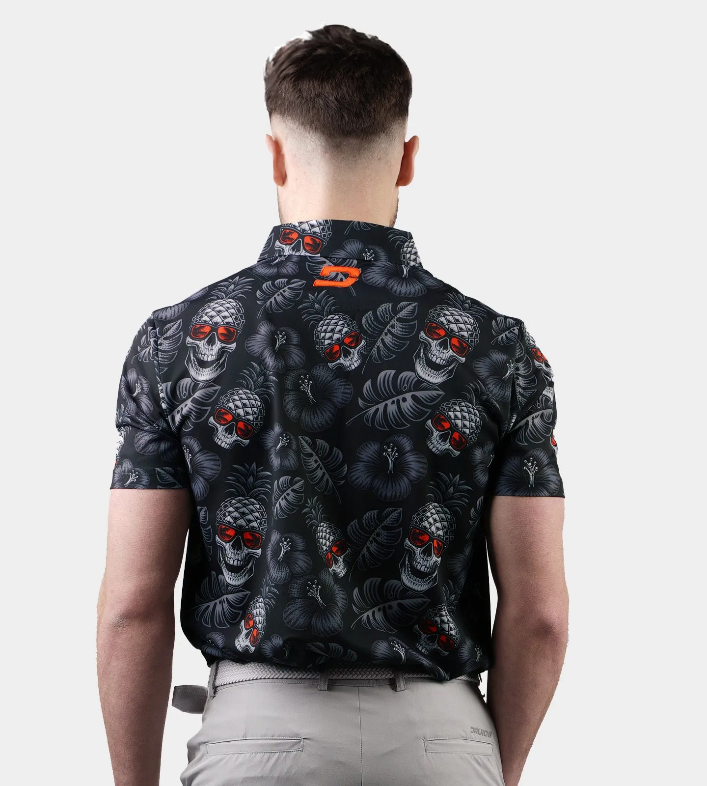 PINEAPPLE SKULLZ POLO - BLACK/ ORANGE