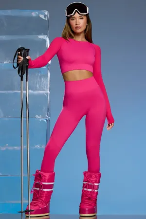 Piste - Super Sculpt Base Layer Leggings in Fuchsia Pink