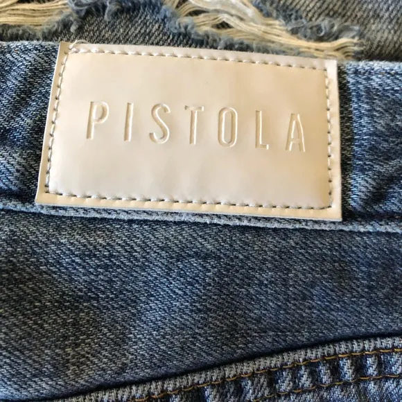 PISTOLA Charlie High Rise Cropped Straight Denim Leg In Pulse Size 26