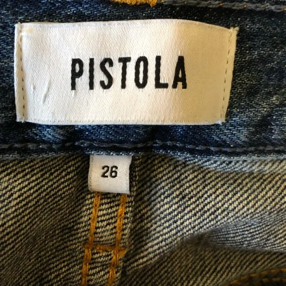 PISTOLA Charlie High Rise Cropped Straight Denim Leg In Pulse Size 26