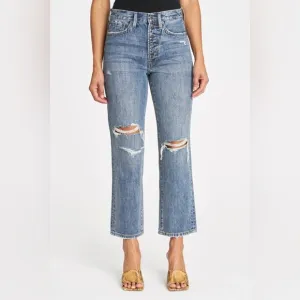 PISTOLA Charlie High Rise Cropped Straight Denim Leg In Pulse Size 26